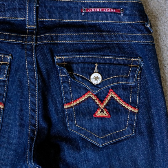 Vigoss Warm Embroidered Pocket Flare Jeans Size 5 - Picture 7 of 8